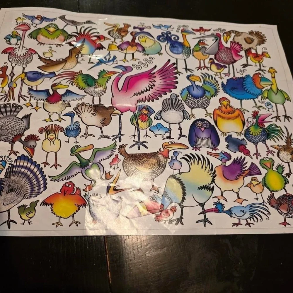 Ceaco Animal Jam 750 Piece Jigsaw Puzzle Lori Schory Colorful Birds Art Poster